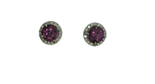 Load image into Gallery viewer, Garnet Studs with Halo
