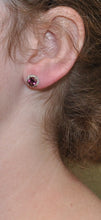 Load image into Gallery viewer, Garnet Studs with Halo