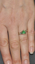 Load image into Gallery viewer, Trillion Green Garnet Ring