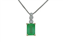 Load image into Gallery viewer, Emerald and Diamond Pendant