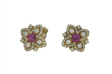 Load image into Gallery viewer, Retro-like Diamond and Ruby Earrings