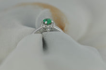 Load image into Gallery viewer, Sweet Emerald With Halo Ring