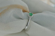 Load image into Gallery viewer, Sweet Emerald With Halo Ring