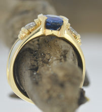 Load image into Gallery viewer, Sapphire & Diamond Ring: Talisman Original Wendy Design in 14K Yellow & White Gold