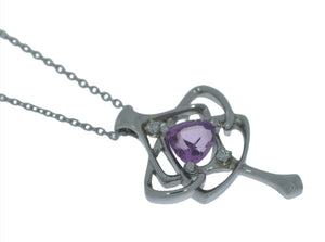Fan Design Pendant with Pink Sapphire