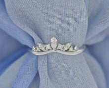 Load image into Gallery viewer, Diamond Crown Ring in 14K White Gold