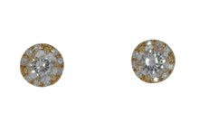 Load image into Gallery viewer, Morganite Studs With Diamond Halo