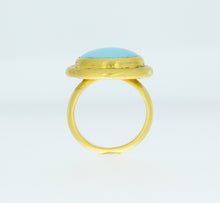 Load image into Gallery viewer, Turquoise Wrapped in 24K Yellow Gold Ring