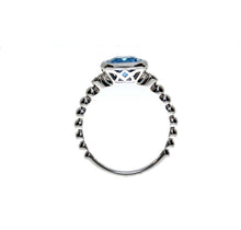 Load image into Gallery viewer, Blue Topaz Ring With Dot Chains