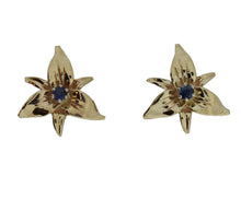 Load image into Gallery viewer, Blue Sapphire Trillium Earrings