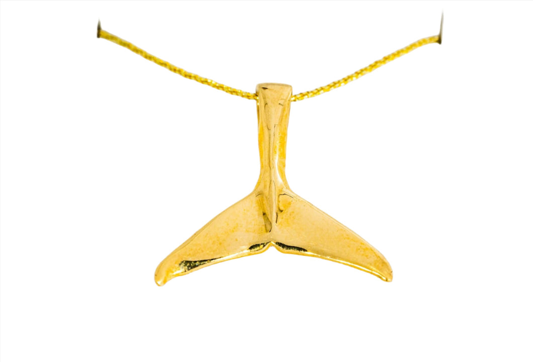 Gold Whale's Tail Pendant by Paul Iwanaga