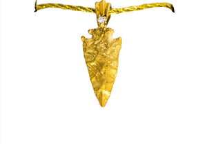 Small Gold Arrowhead Pendant by Paul Iwanaga