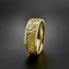 Load image into Gallery viewer, Studio 311 Wide Cherry Blossom w/ Gemstones Wedding Band