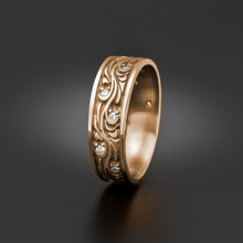 Load image into Gallery viewer, Studio 311 Wide Starry Night w/ Diamonds Wedding Band