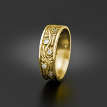 Load image into Gallery viewer, Studio 311 Wide Starry Night w/ Diamonds Wedding Band