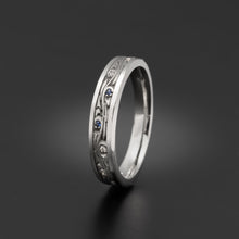 Load image into Gallery viewer, Studio 311 Extra Narrow Starry Night w/ Diamonds Wedding Band