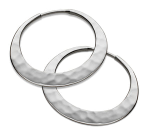28 mm White Gold Eclipse Hoops