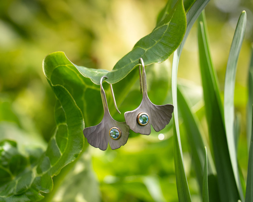Ginkgo Leaf Earrings by Toby Pomeroy