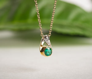 Two Tone Emerald Pendant
