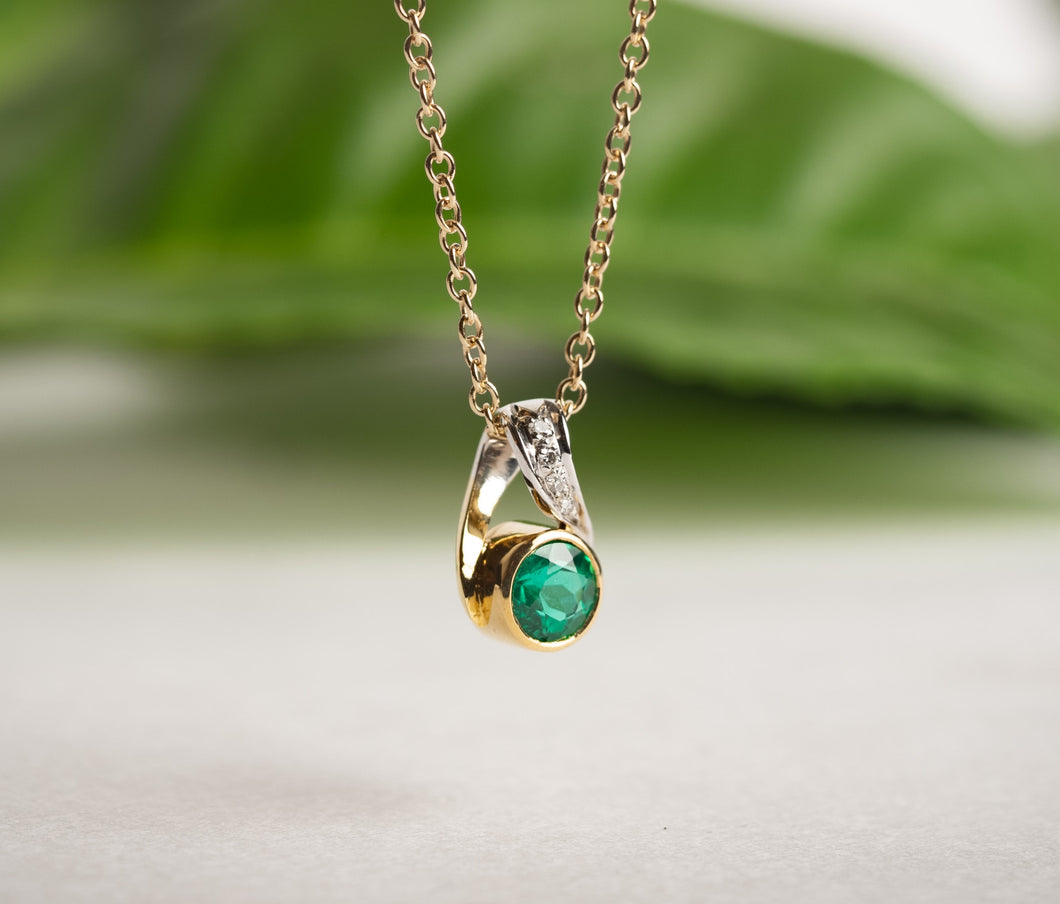 Two Tone Emerald Pendant