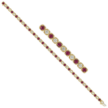 Load image into Gallery viewer, Classic Ruby &amp; Diamond Bracelet in 18K Yellow Gold
