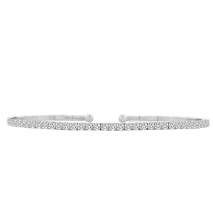Flexible Diamond Bangle in 14K White Gold