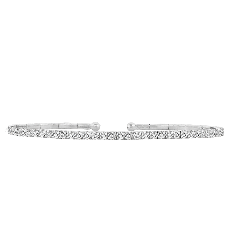Flexible Diamond Bangle in 14K White Gold
