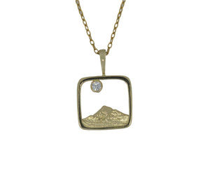 Mt. Hood Peak Pendant in Yellow Gold