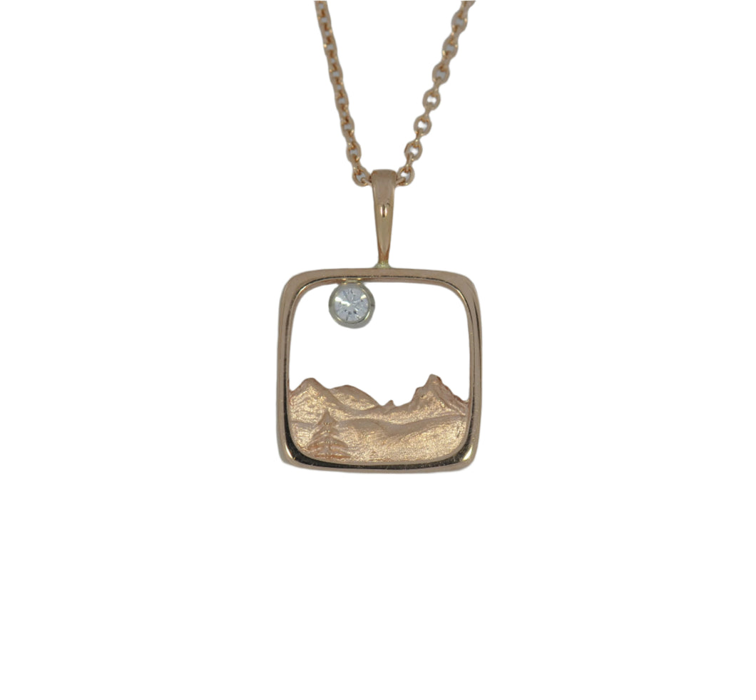 Three Sister's Peak Pendant in Rose Gold