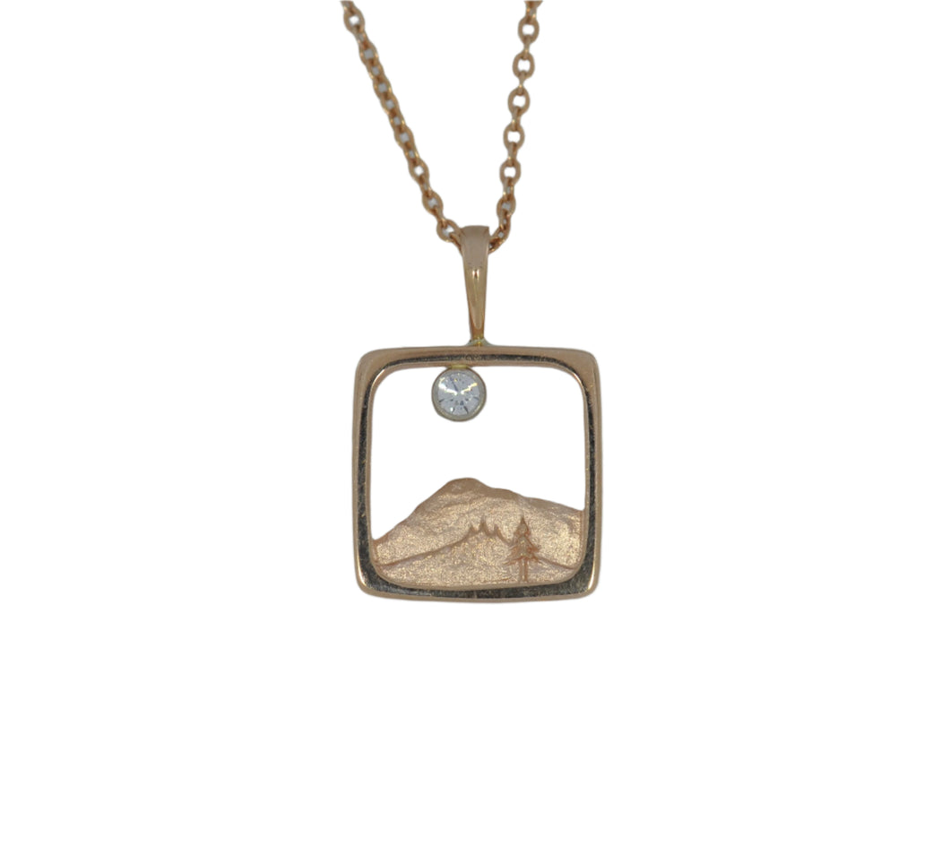 Mt. Hood Peak Pendant in Rose Gold