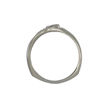 Load image into Gallery viewer, Silver ring with a diamond on a white  background
