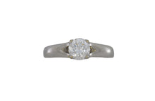 Load image into Gallery viewer, Silver ring with a diamond on a white background
