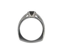 Load image into Gallery viewer, white gold ring with a central brown gemstone on a white background
