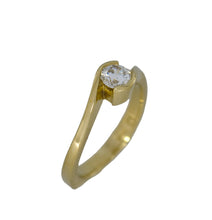 Load image into Gallery viewer, Gold ring with a diamond on a white background
