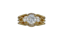 Load image into Gallery viewer, Gold ring with a diamond on a white background
