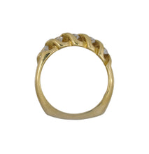 Load image into Gallery viewer, Gold ring with diamond accents on a white background
