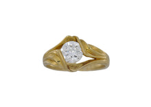 Load image into Gallery viewer, Gold ring with a diamond on a white background

