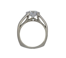 Load image into Gallery viewer, White gold ring with a diamond on a white background
