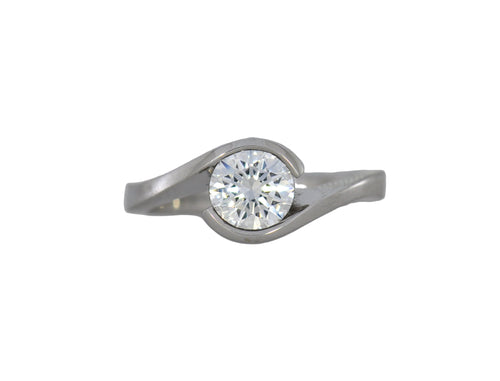 Diamond ring on a white background