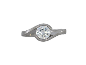 Diamond ring on a white background