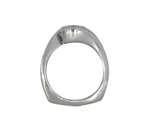 White gold ring on a white background