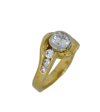 Load image into Gallery viewer, Gold ring with a diamond on a white background
