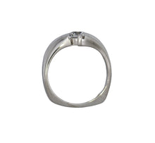 Load image into Gallery viewer, White gold ring with a diamond on a white background
