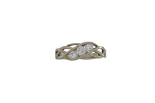 Load image into Gallery viewer, White Gold ring with diamonds on a white background
