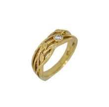 Load image into Gallery viewer, Gold ring with a diamond on a white background
