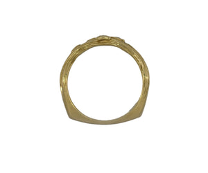 Gold ring on a white background