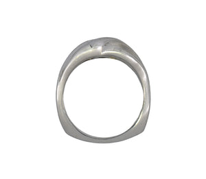 White gold ring on a white background