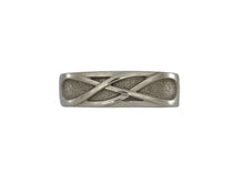 Load image into Gallery viewer, Silver ring with a textured design on a white background

