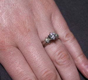 Baguette Platinum Semi Mount Engagement Ring