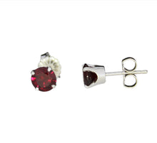 Load image into Gallery viewer, Garnet Studs in White Gold
